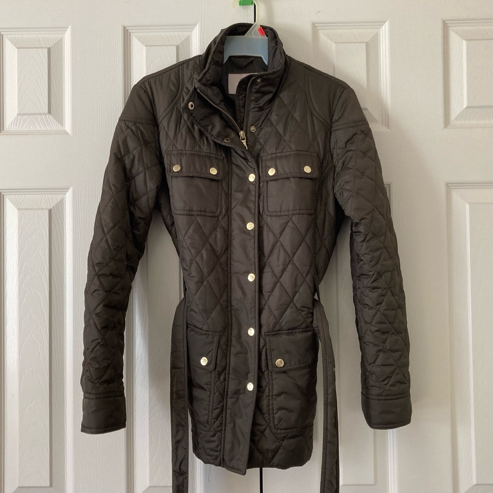 Banana Republic Quilted Spring Puffer Jacket - size medium chocolate brown